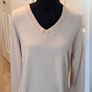 Olivia Sky Tan Sweater With Waffled Sides